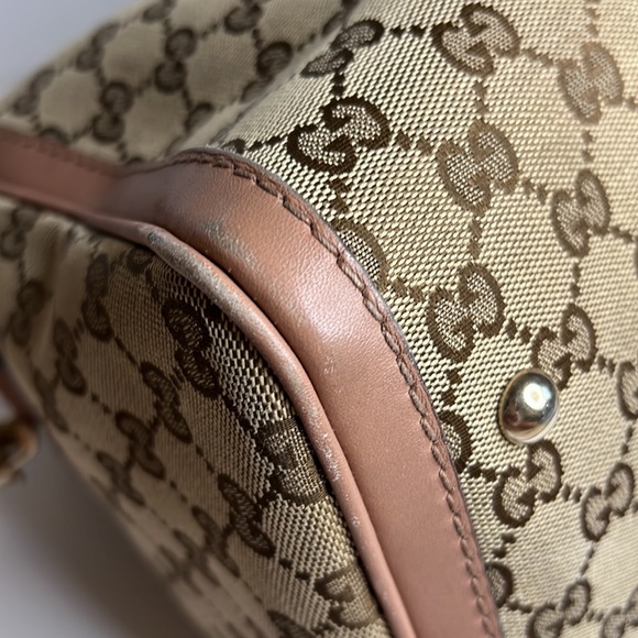 SOLD - Gucci Boston bag pink and burgundy stripe - Picture 13 of 16